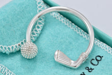 Load image into Gallery viewer, Tiffany &amp; Co. Silver Golf Club &amp; Ball Key Ring Keychain
