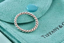 Load image into Gallery viewer, Tiffany &amp; Co. Silver Twist Rope Narrow Band Stacking Ring Size 5
