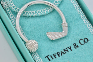 Tiffany & Co. Silver Golf Club & Ball Key Ring Keychain