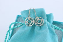 Load image into Gallery viewer, Tiffany &amp; Co. Silver Atlas Circle Dangle Dangling Earrings
