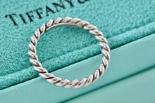 Load image into Gallery viewer, Tiffany &amp; Co. Silver Twist Rope Narrow Band Stacking Ring Size 5

