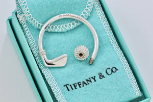 Tiffany & Co. Silver Golf Club & Ball Key Ring Keychain