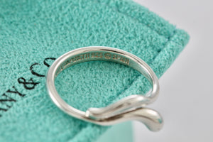 Tiffany & Co. Elsa Peretti Silver Teardrop Snake Ring Size 5.5