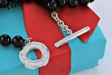 Load image into Gallery viewer, Tiffany &amp; Co. Silver Black Onyx Beaded Toggle 17&quot; Necklace
