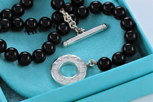 Load image into Gallery viewer, Tiffany &amp; Co. Silver Black Onyx Beaded Toggle 17&quot; Necklace
