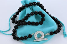 Load image into Gallery viewer, Tiffany &amp; Co. Silver Black Onyx Beaded Toggle 17&quot; Necklace
