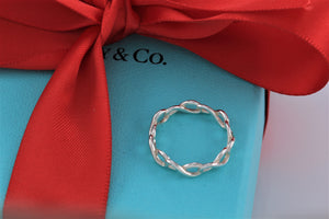 Tiffany & Co. Infinity Silver Narrow Endless Ring Band Size 5