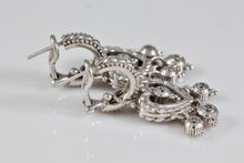 Load image into Gallery viewer, Judith Ripka Sterling Silver Dangling CZ Diamond Heart Earrings
