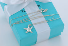 Load image into Gallery viewer, Tiffany &amp; Co. Elsa Peretti Silver Diamond Small Starfish Pendant Necklace
