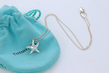Load image into Gallery viewer, Tiffany &amp; Co. Elsa Peretti Silver Diamond Small Starfish Pendant Necklace
