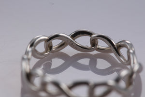 Tiffany & Co. Infinity Silver Narrow Endless Ring Band Size 5