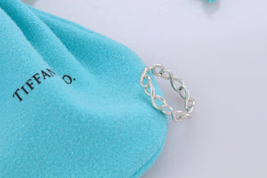 Tiffany & Co. Infinity Silver Narrow Endless Ring Band Size 5