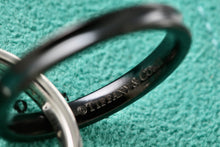 Load image into Gallery viewer, Tiffany &amp; Co. 1837 Black Midnight Titanium &amp; Silver Interlocking Band Rings Size 7
