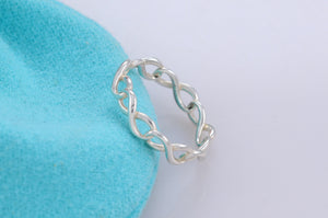 Tiffany & Co. Infinity Silver Narrow Endless Ring Band Size 5