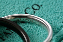 Load image into Gallery viewer, Tiffany &amp; Co. 1837 Black Midnight Titanium &amp; Silver Interlocking Band Rings Size 7
