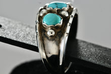 Load image into Gallery viewer, Milton Lasiloo Native American Zuni Sterling Triple Oval Turquoise Ring Size 10
