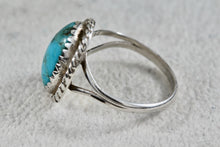 Load image into Gallery viewer, Native American Silver Small Turquoise Nugget Handmade Ring Size 6
