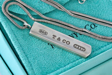 Load image into Gallery viewer, Tiffany &amp; Co. 1837 Bar Pendant Snake Chain 18&quot; Necklace
