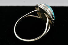 Load image into Gallery viewer, Native American Silver Small Turquoise Nugget Handmade Ring Size 6
