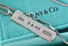 Load image into Gallery viewer, Tiffany &amp; Co. 1837 Bar Pendant Snake Chain 18&quot; Necklace
