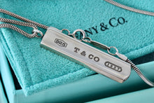 Load image into Gallery viewer, Tiffany &amp; Co. 1837 Bar Pendant Snake Chain 18&quot; Necklace
