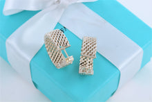 Load image into Gallery viewer, Tiffany &amp; Co. Mesh Silver Wide Hoop Earrings
