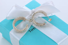 Load image into Gallery viewer, Tiffany &amp; Co. Mesh Silver Wide Hoop Earrings
