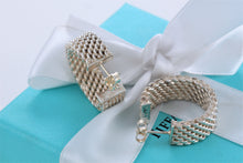 Load image into Gallery viewer, Tiffany &amp; Co. Mesh Silver Wide Hoop Earrings

