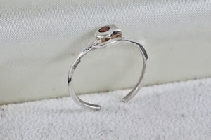 Sterling Silver Rose Enamel Inlay Small Flexible Band Ring