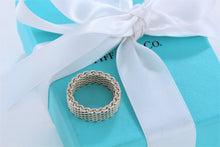 Load image into Gallery viewer, Tiffany &amp; Co. Mesh Silver Solid Firm Band Ring
