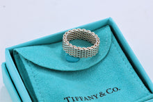 Load image into Gallery viewer, Tiffany &amp; Co. Mesh Silver Solid Firm Band Ring
