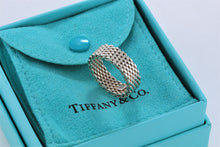 Load image into Gallery viewer, Tiffany &amp; Co. Mesh Silver Solid Firm Band Ring
