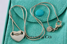 Load image into Gallery viewer, Tiffany &amp; Co. Silver Sliding Heart Snake Chain 17&quot; Necklace
