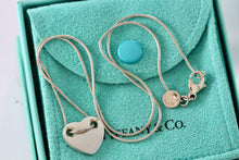 Load image into Gallery viewer, Tiffany &amp; Co. Silver Sliding Heart Snake Chain 17&quot; Necklace
