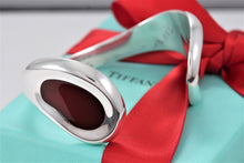Load image into Gallery viewer, Tiffany &amp; Co. Elsa Peretti Silver Carnelian Thumbprint Cuff Bracelet
