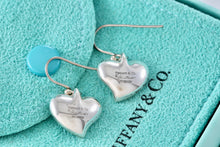 Load image into Gallery viewer, Tiffany &amp; Co. Elsa Peretti Silver Dangle Carved Heart Hook Earrings
