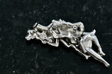 Load image into Gallery viewer, 1940s Atlas Rhinestone Faux Pearl Musical Dancing Pair Pin Brooches
