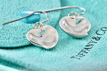 Load image into Gallery viewer, Tiffany &amp; Co. Elsa Peretti Silver Dangle Carved Heart Hook Earrings
