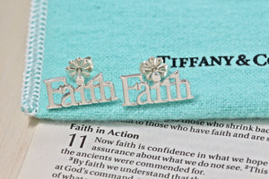 Tiffany & Co. Silver Faith Earrings Rare