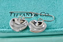 Load image into Gallery viewer, Tiffany &amp; Co. Elsa Peretti Silver Dangle Carved Heart Hook Earrings
