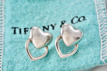 Load image into Gallery viewer, Tiffany &amp; Co. Silver Stencil Puffy Double Heart Earrings
