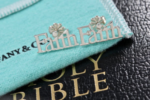 Tiffany & Co. Silver Faith Earrings Rare