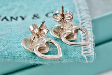 Load image into Gallery viewer, Tiffany &amp; Co. Silver Stencil Puffy Double Heart Earrings
