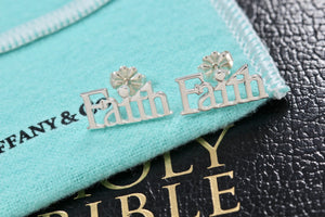 Tiffany & Co. Silver Faith Earrings Rare