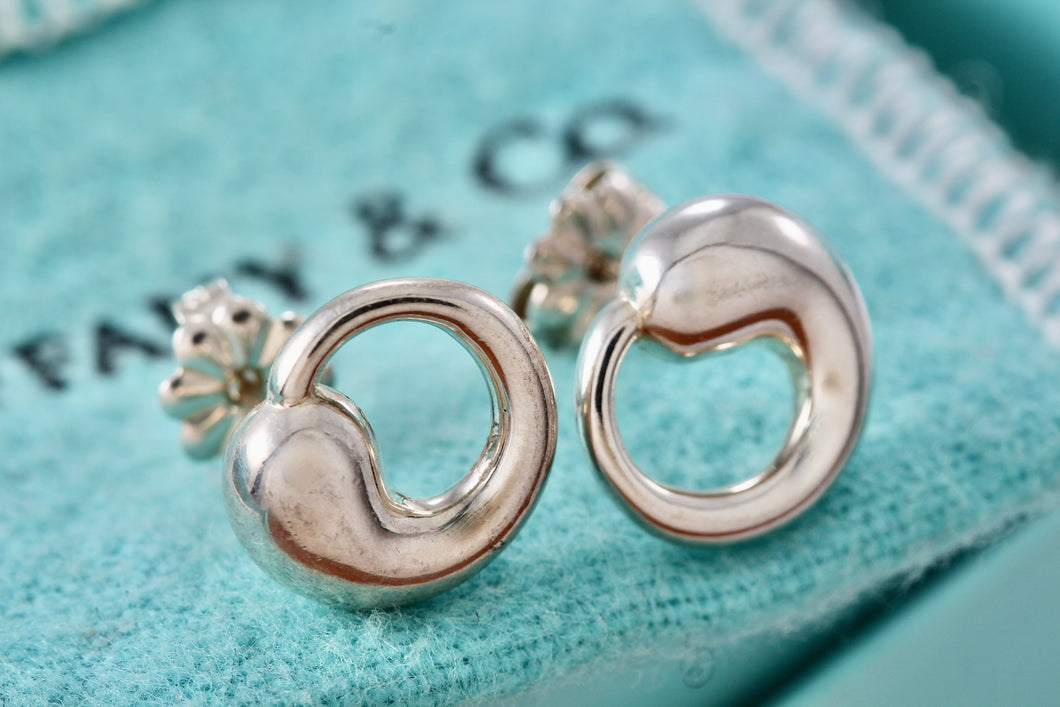 Tiffany & Co. Elsa Peretti Silver Eternal Circle Stud Earrings
