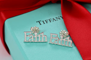 Tiffany & Co. Silver Faith Earrings Rare