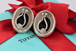 Tiffany & Co. Paloma Picasso Silver Vintage Onyx Clip on Earrings