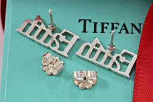 Tiffany & Co. Silver Faith Earrings Rare