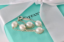 Load image into Gallery viewer, Tiffany &amp; Co. Elsa Peretti Silver Peals By The Yard 5 Pearl Delicate Chain 7.75&quot; Bracelet
