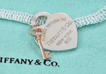 Load image into Gallery viewer, Please Return to Tiffany Silver Heart &amp; Mini Rubedo Key Charm Pendant
